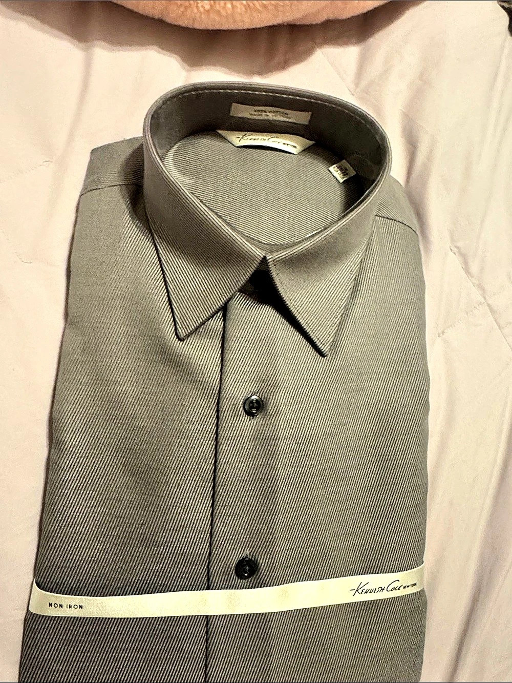 Kenneth Cole Ironweed Dress Shirt Gray Size 16 34-35 NWT